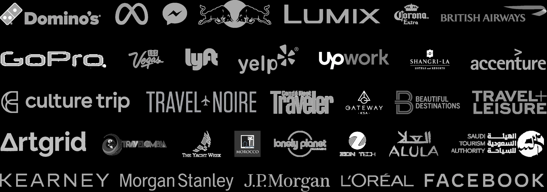 Brands featured in the global partnership portfolio