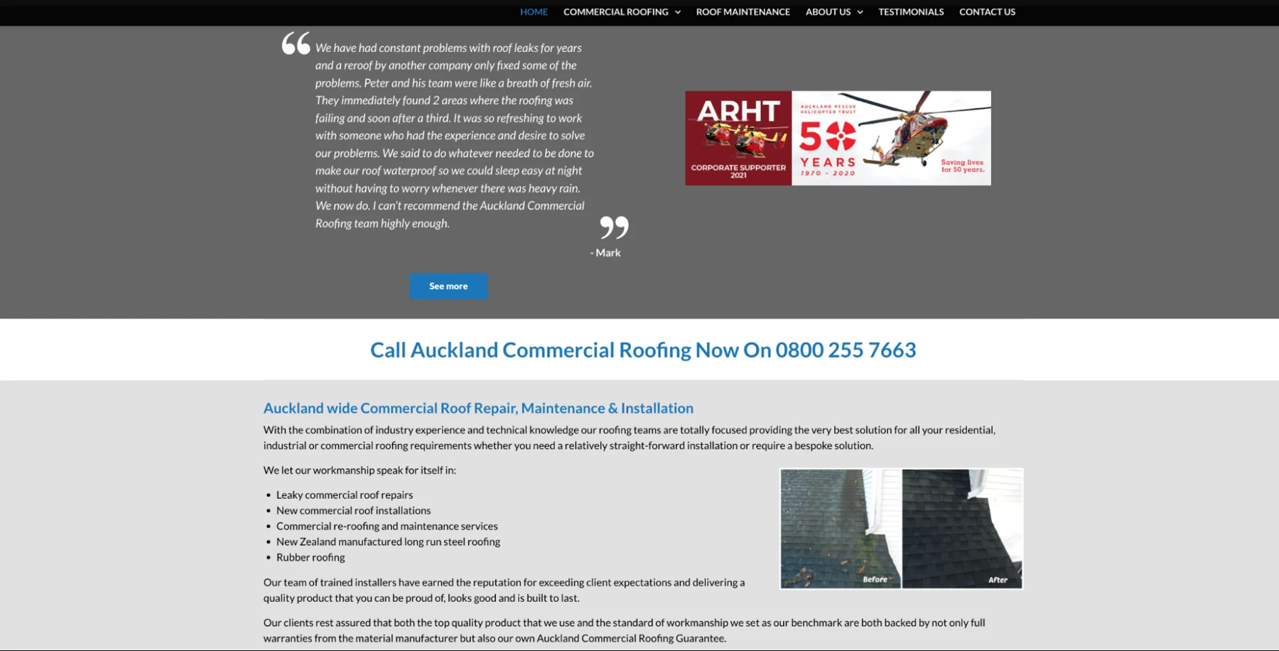 Previous website - page content