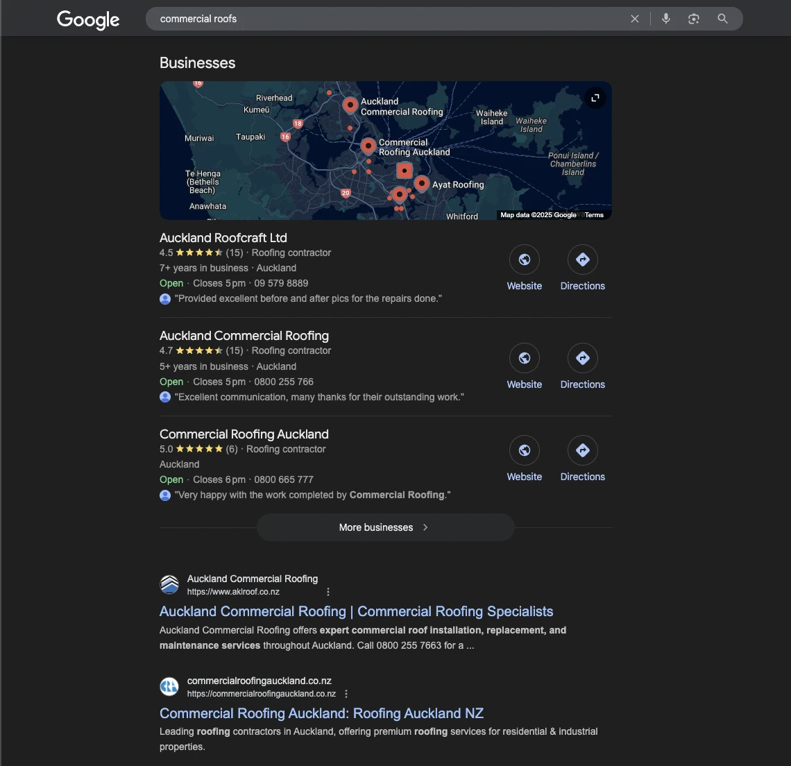 Google search result - commercial roofs